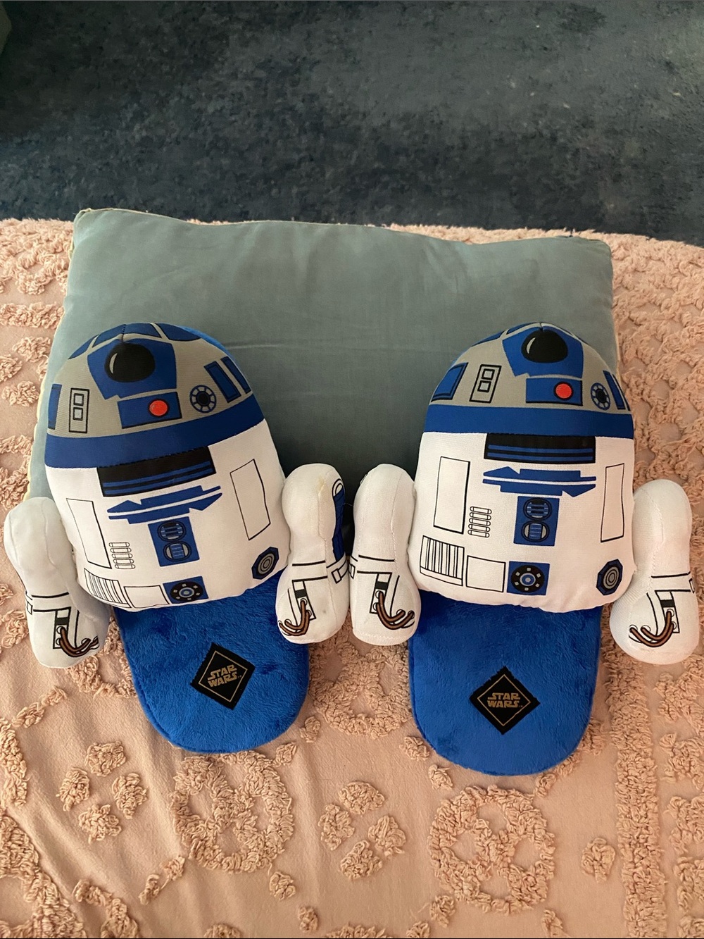 Star Wars R2-D2 Plush Blue and White Mens Slippers